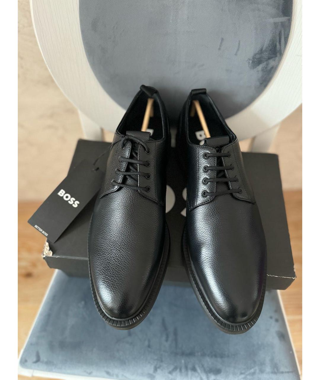 HUGO BOSS Черные кожаные туфли, фото 2