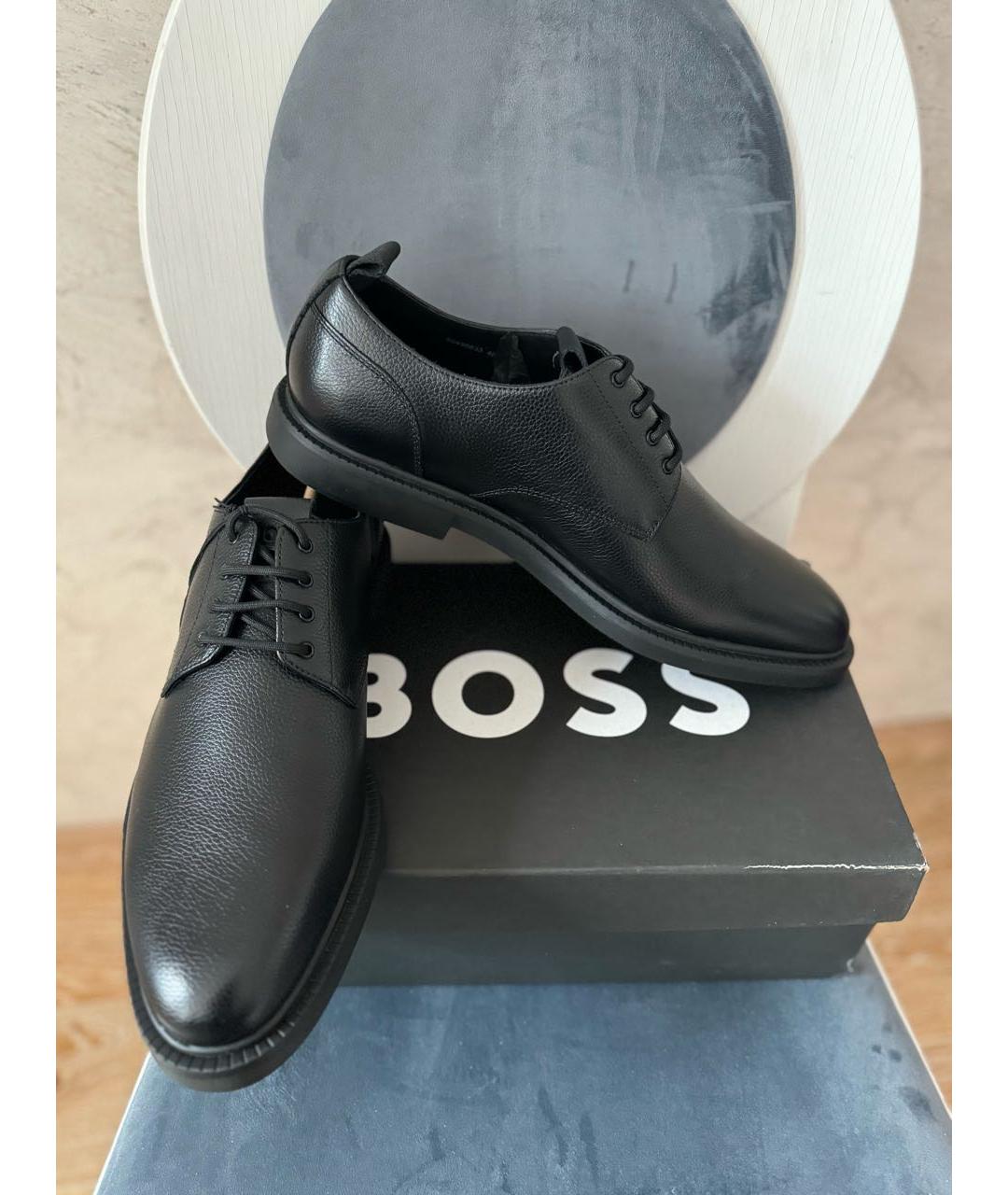 HUGO BOSS Черные кожаные туфли, фото 8