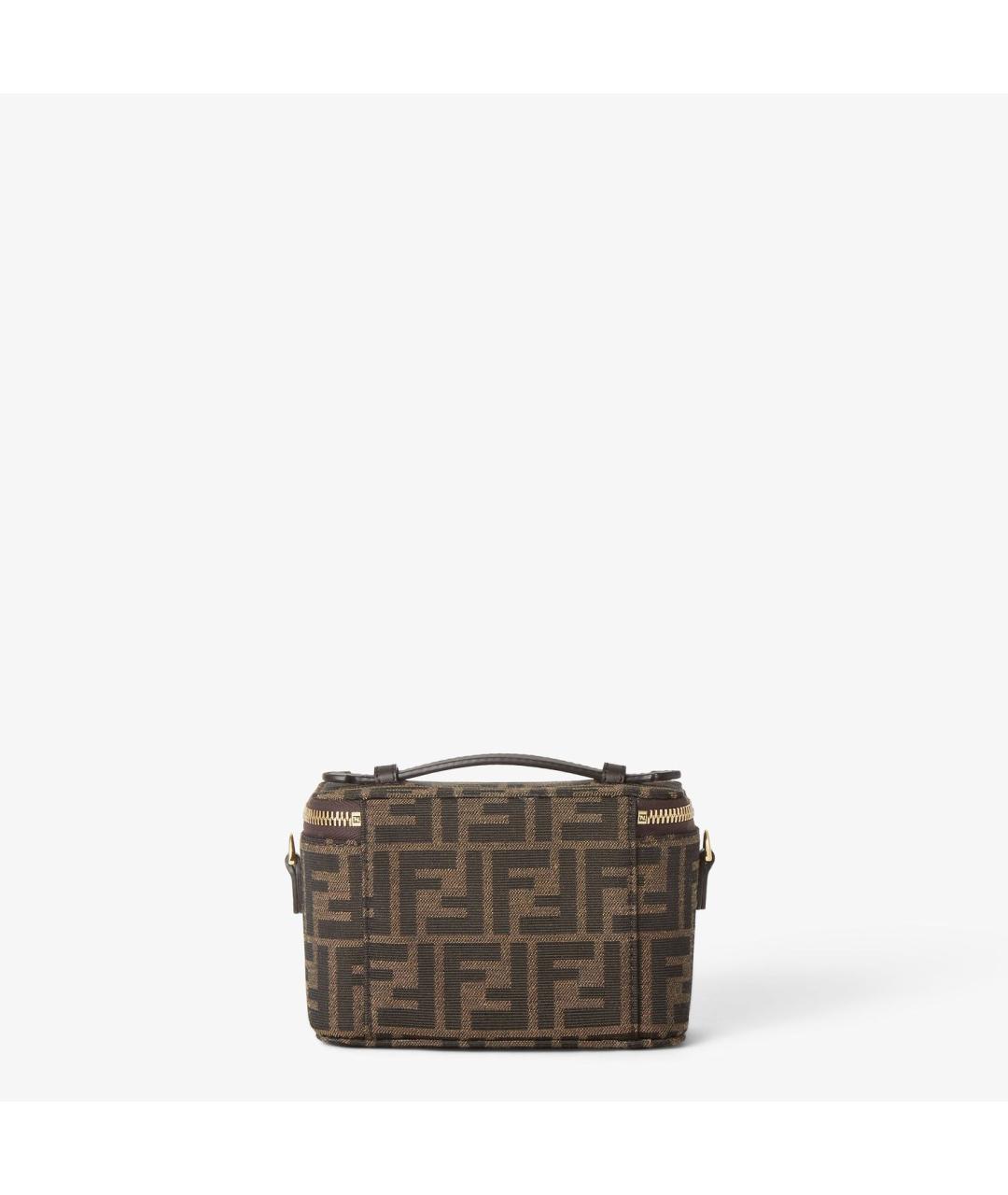 FENDI Коричневая жаккардовая сумка через плечо, фото 3