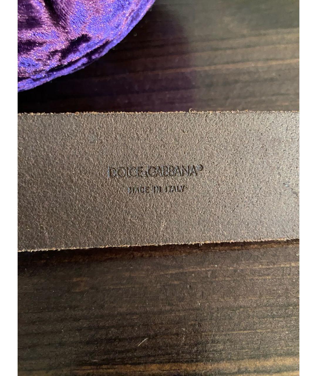 DOLCE&GABBANA Коричневый кожаный ремень, фото 4