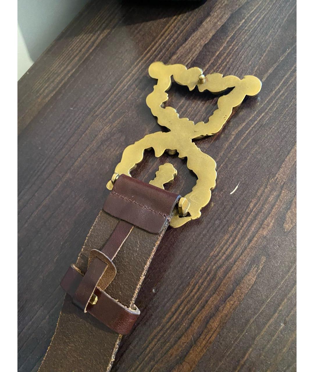DOLCE&GABBANA Коричневый кожаный ремень, фото 3