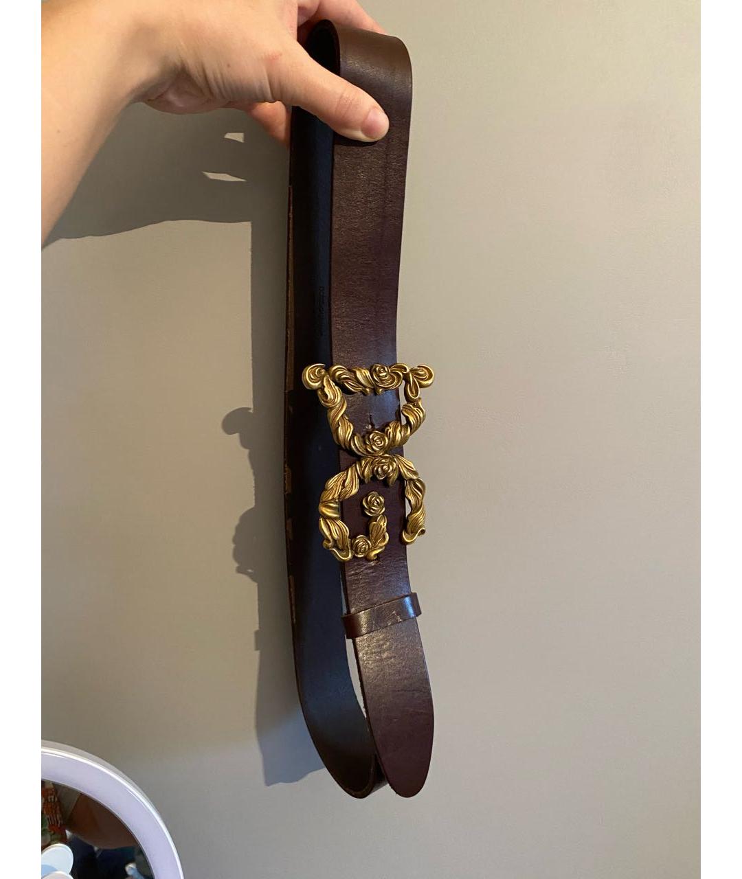 DOLCE&GABBANA Коричневый кожаный ремень, фото 8