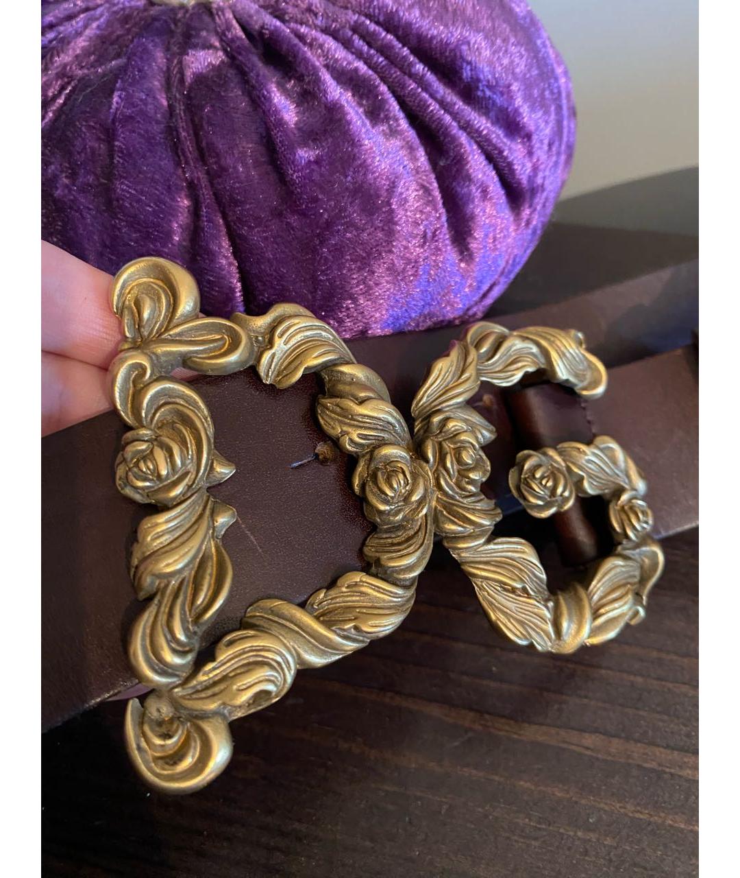 DOLCE&GABBANA Коричневый кожаный ремень, фото 6