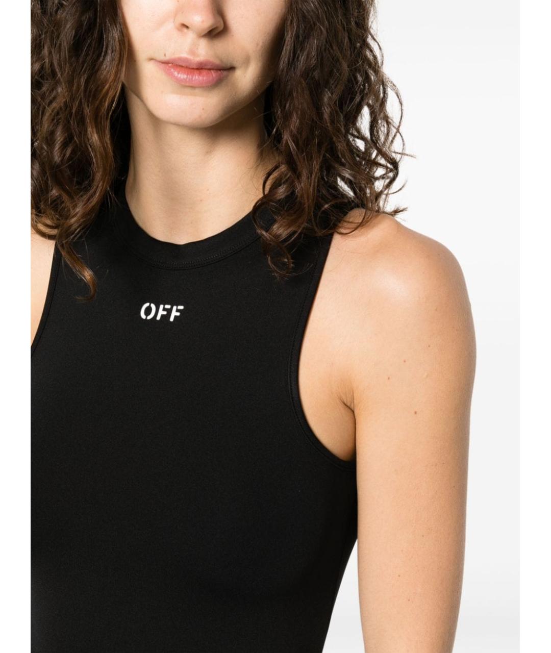 OFF-WHITE Черное полиамидовое повседневное платье, фото 5