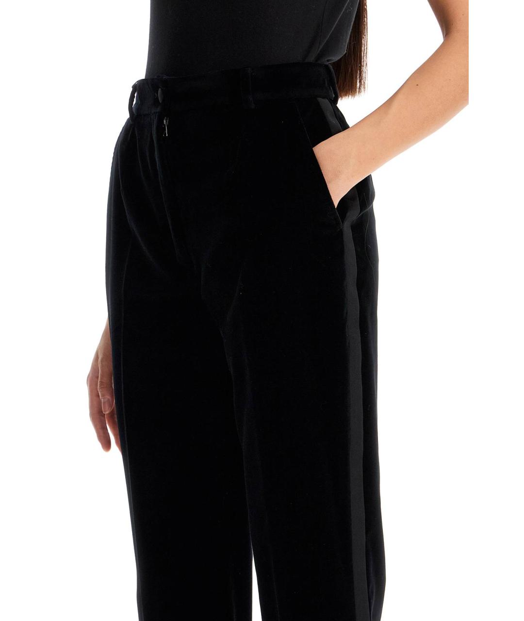 DOLCE&GABBANA Черные хлопковые прямые брюки, фото 4