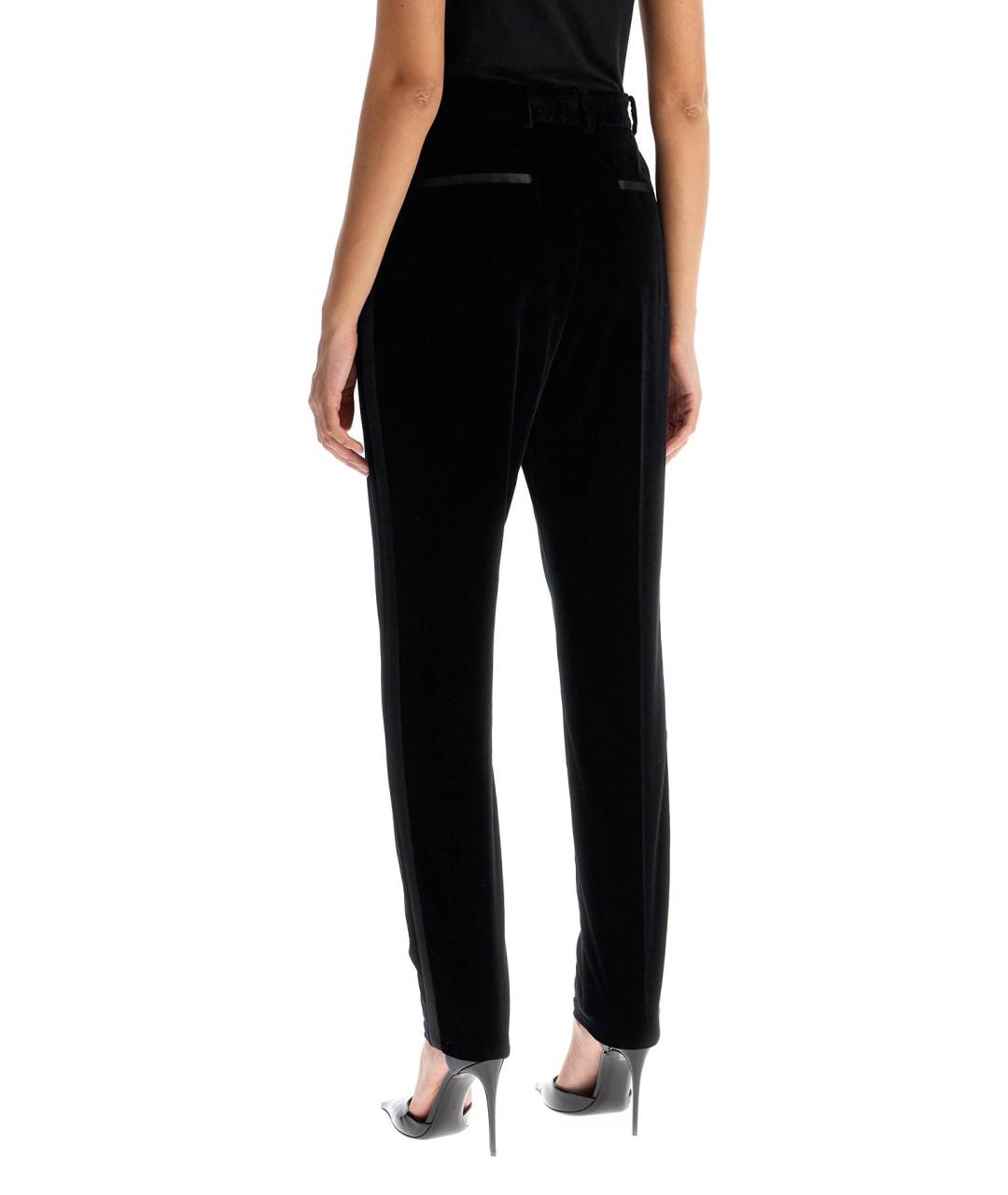 DOLCE&GABBANA Черные хлопковые прямые брюки, фото 3