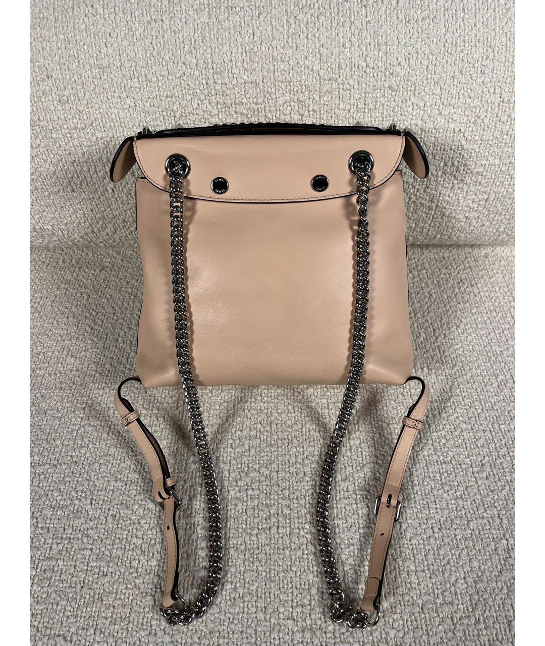 FENDI Бежевый кожаный рюкзак, фото 8