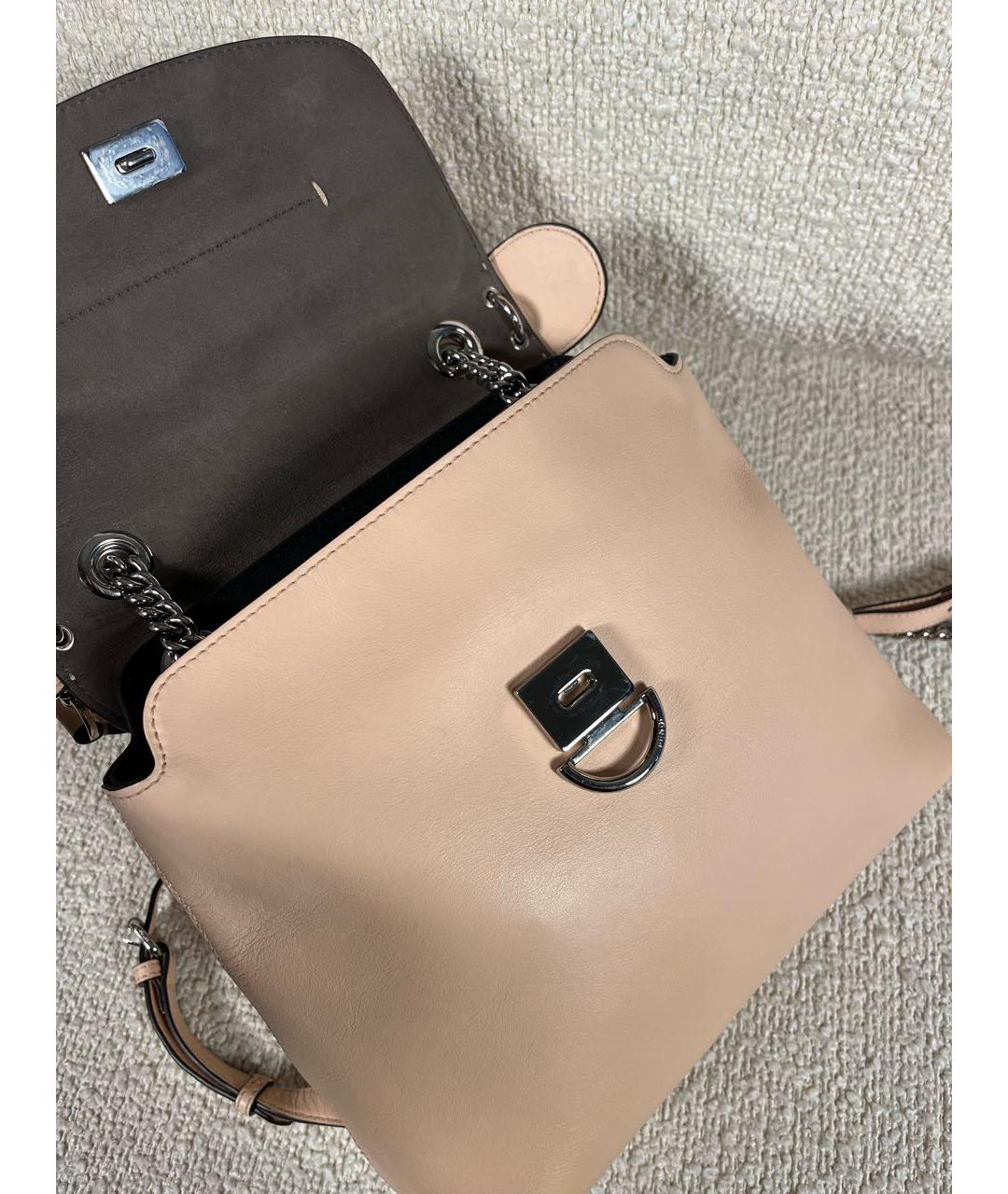 FENDI Бежевый кожаный рюкзак, фото 5