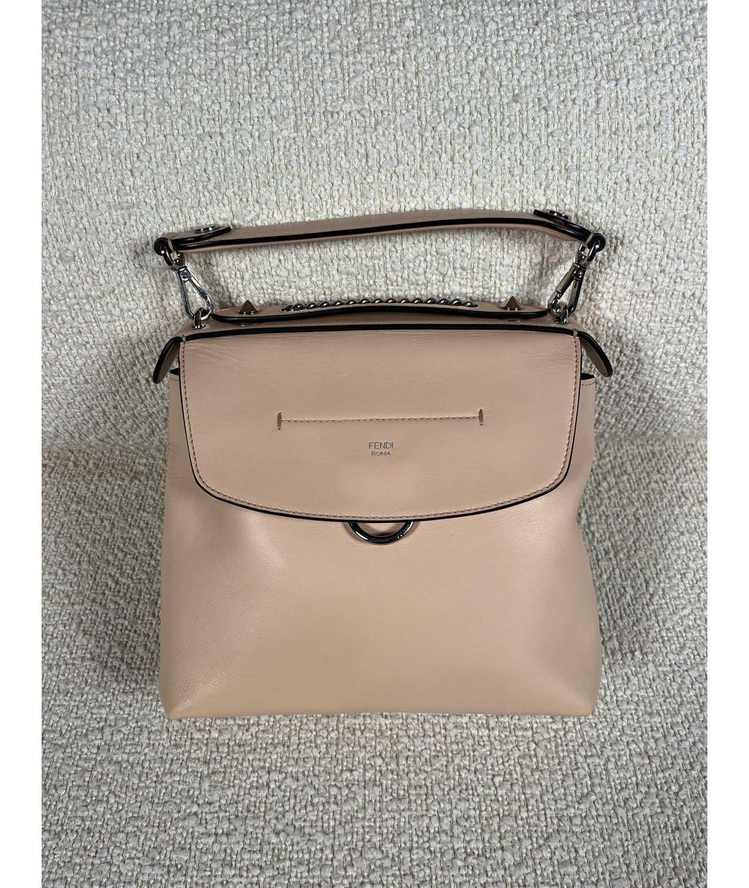 FENDI Бежевый кожаный рюкзак, фото 2