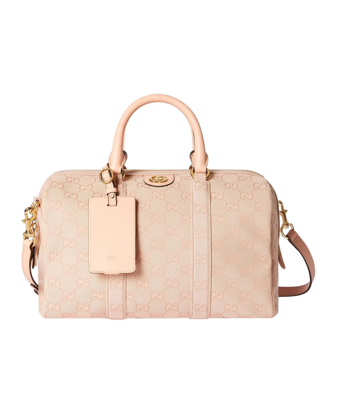 GUCCI Розовая жаккардовая сумка тоут, фото 1