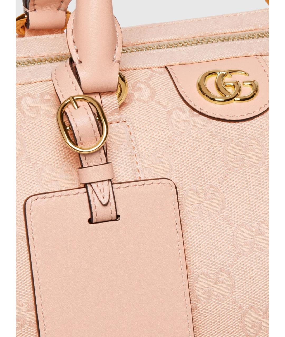 GUCCI Розовая жаккардовая сумка тоут, фото 3