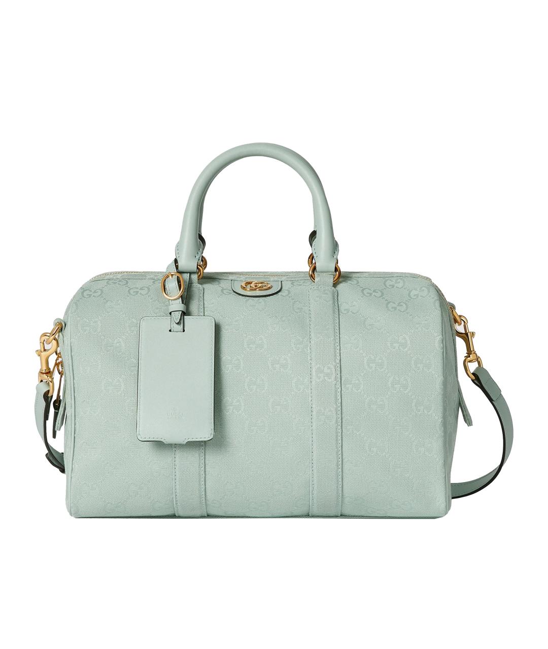 GUCCI Бирюзовая жаккардовая сумка тоут, фото 1