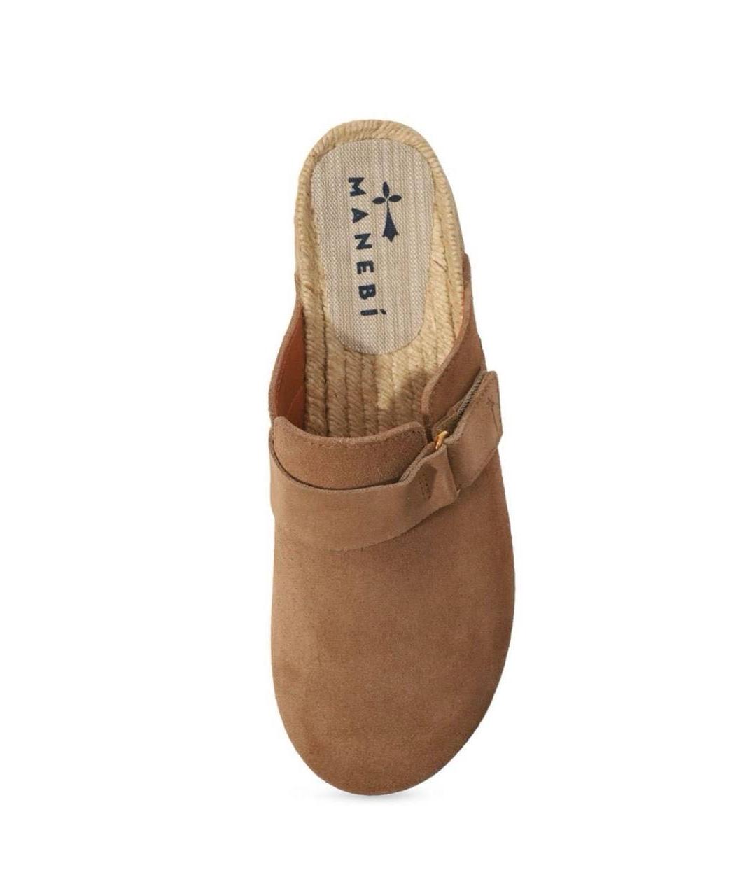 MANEBI Бежевые замшевые сабо, фото 3