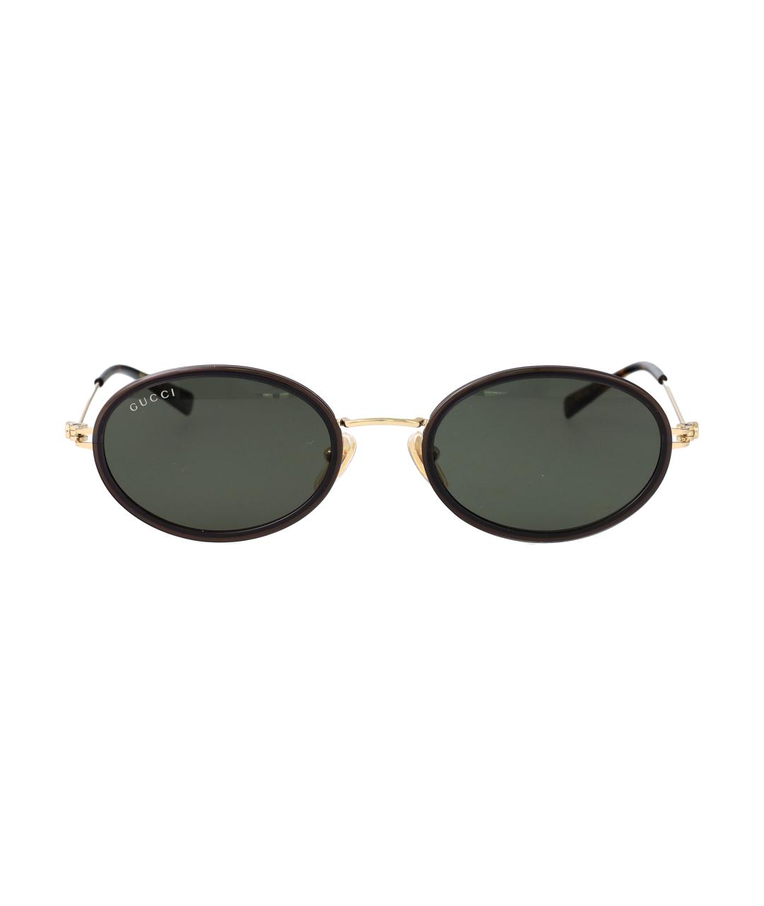 GUCCI Золотые металлические солнцезащитные очки, фото 1