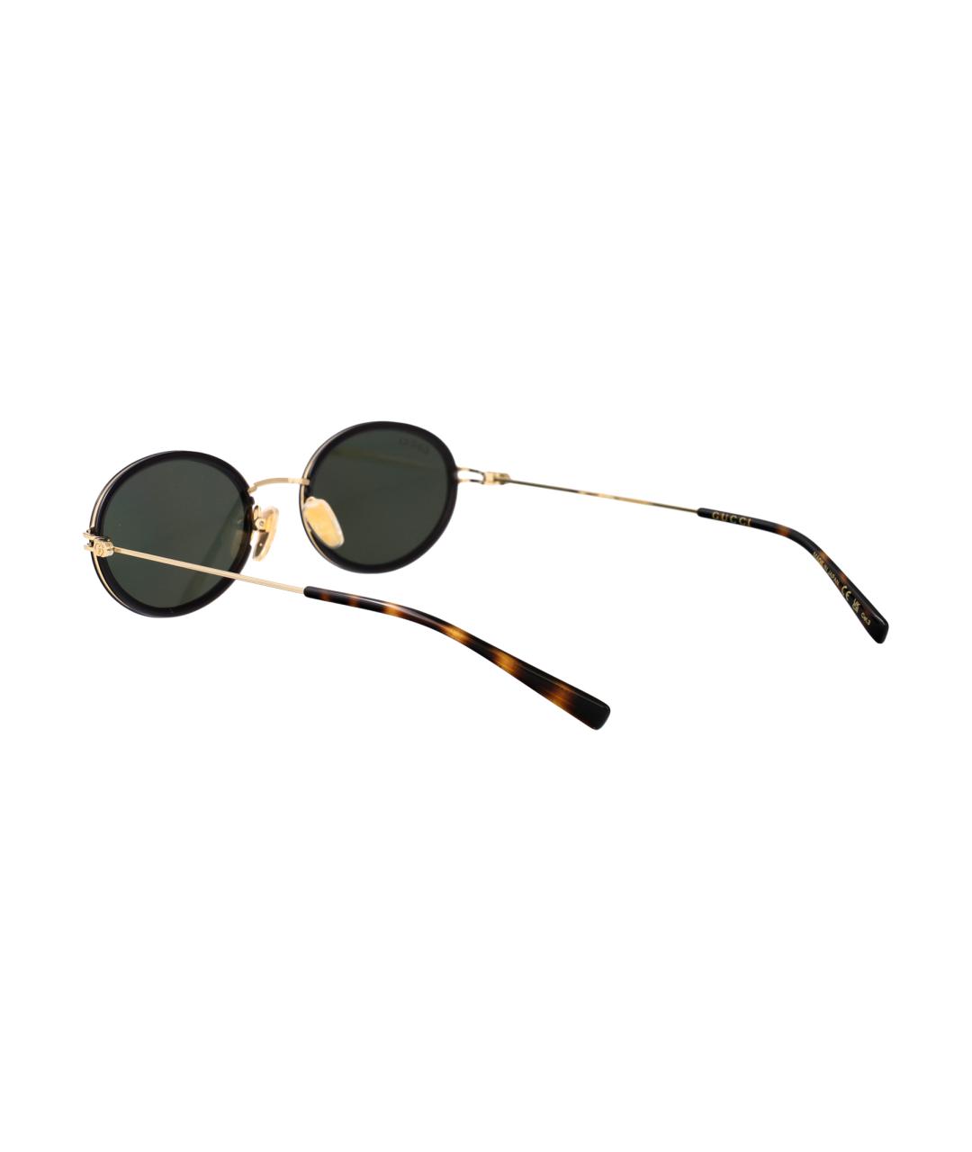 GUCCI Золотые металлические солнцезащитные очки, фото 4
