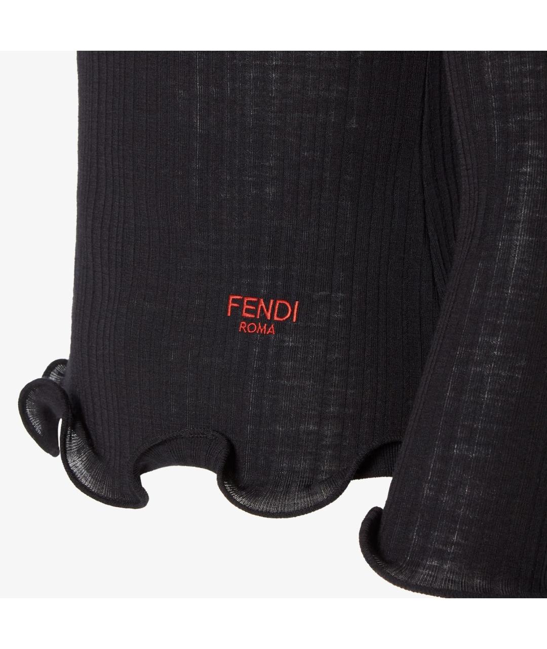 FENDI Черный шерстяной джемпер / свитер, фото 3