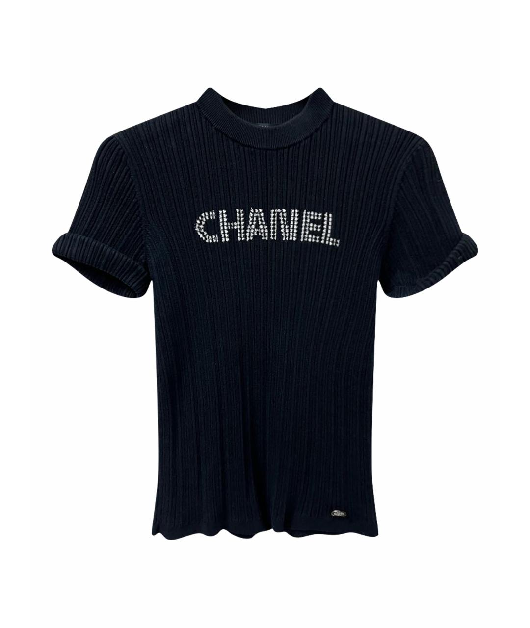 CHANEL Черная хлопковая футболка, фото 1