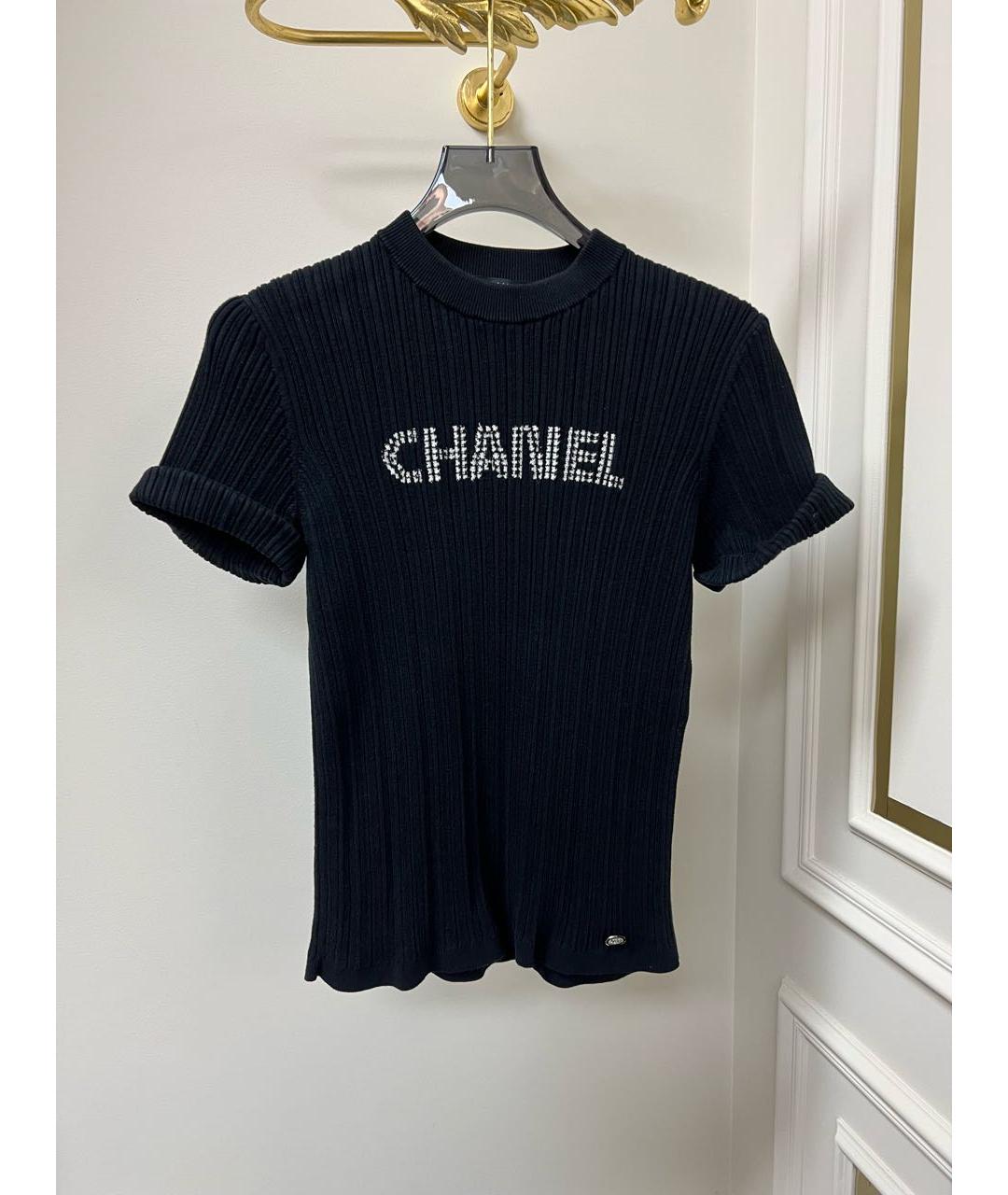 CHANEL Черная хлопковая футболка, фото 6