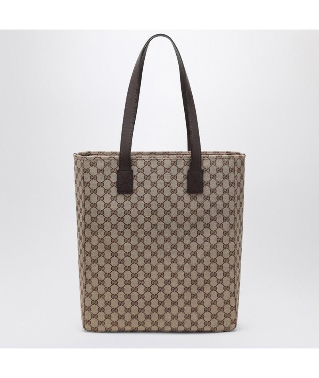 GUCCI Бежевая жаккардовая сумка тоут, фото 2