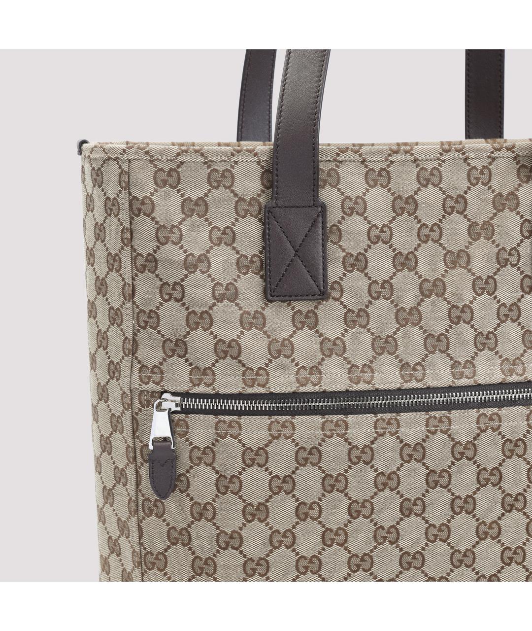 GUCCI Бежевая жаккардовая сумка тоут, фото 4