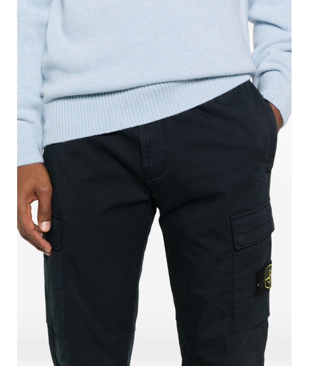 STONE ISLAND Синие хлопковые повседневные брюки, фото 3