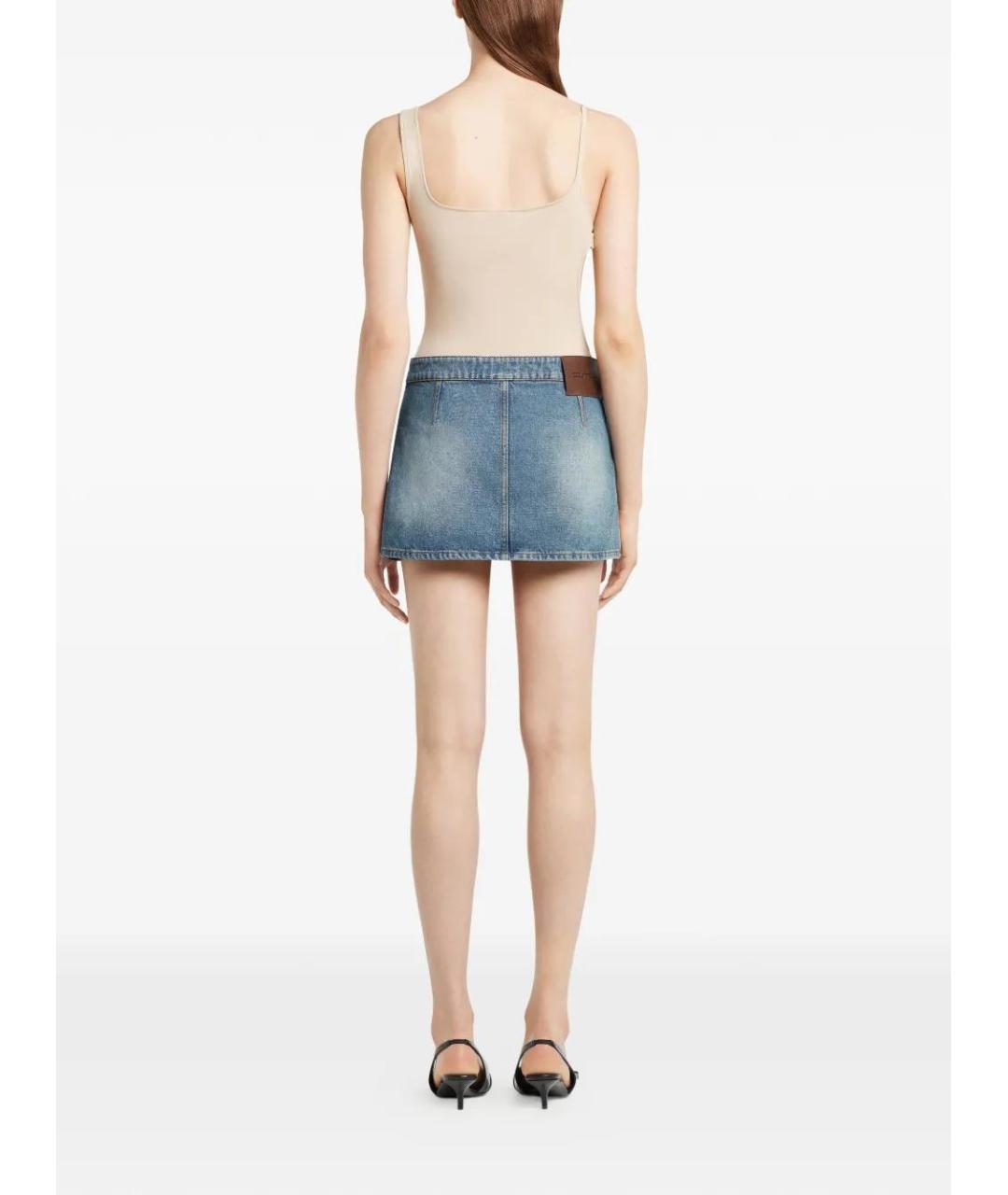 COURREGES Синяя хлопковая юбка мини, фото 4