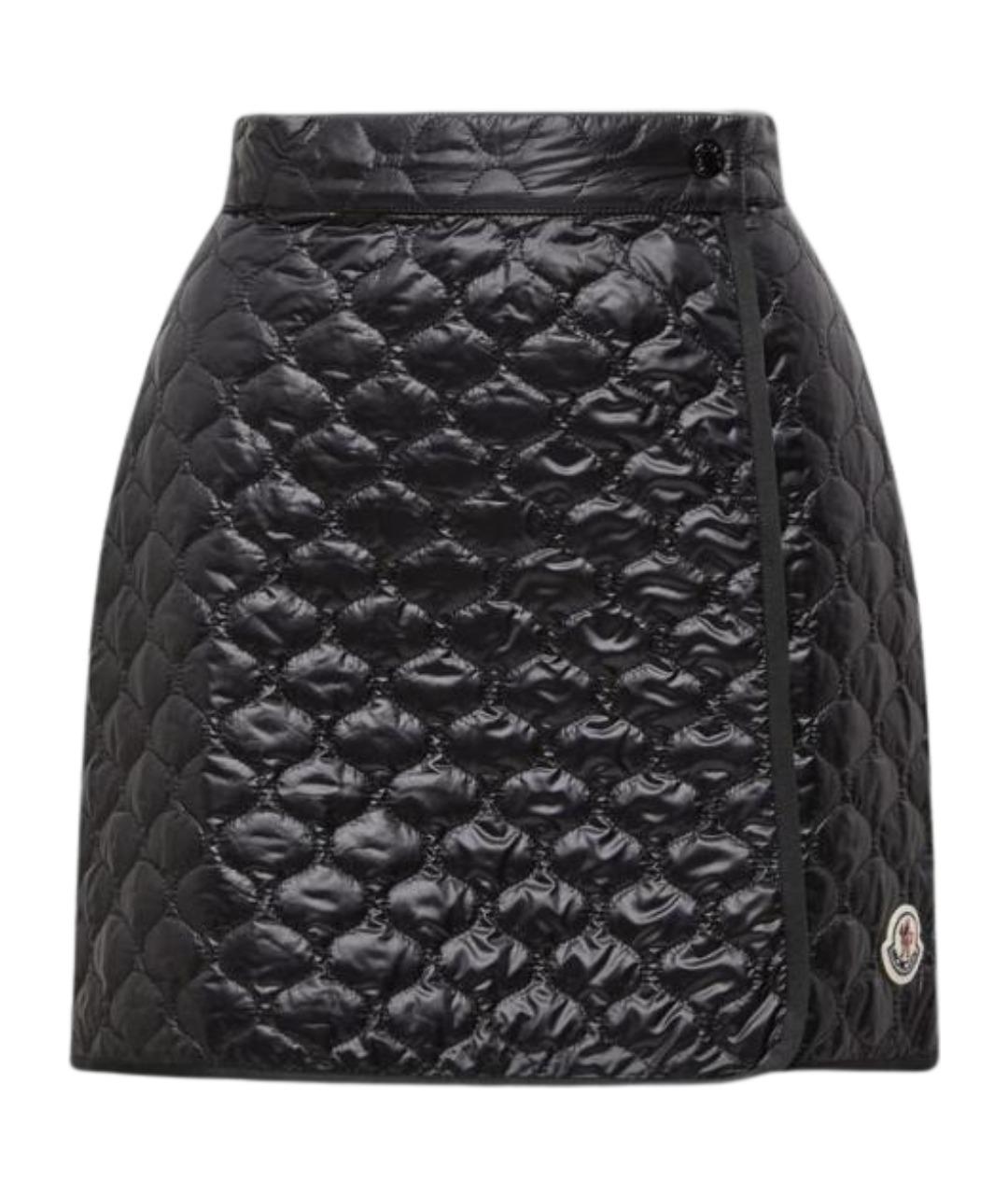 MONCLER Темно-синяя полиамидовая юбка мини, фото 1