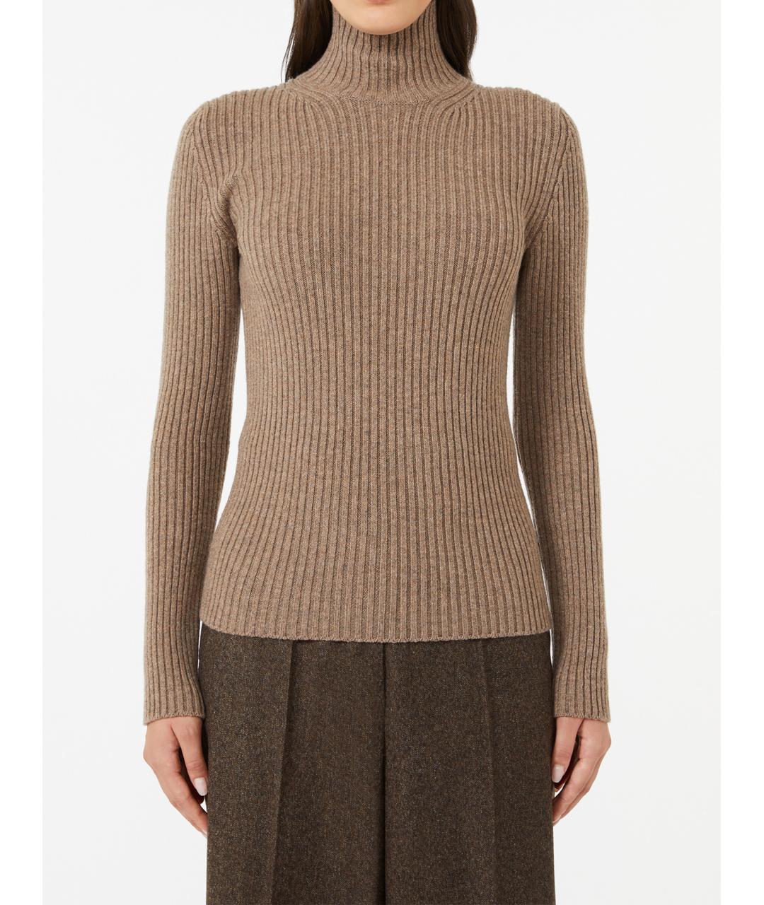 MAX MARA Коричневая кашемировая водолазка, фото 2