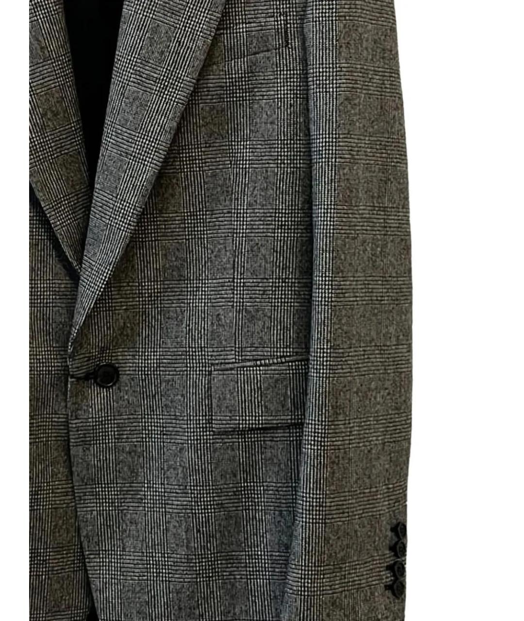 SAINT LAURENT Серый шерстяной пиджак, фото 2