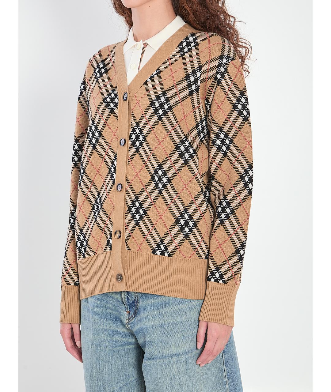 BURBERRY Бежевый шерстяной кардиган, фото 2