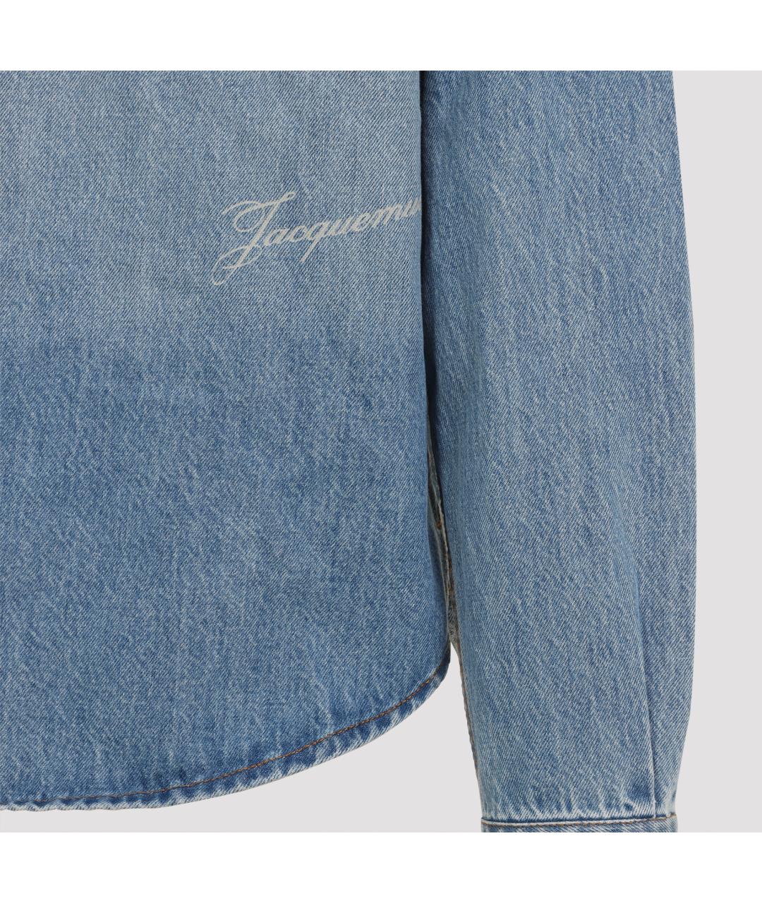 JACQUEMUS Синяя хлопковая кэжуал рубашка, фото 4