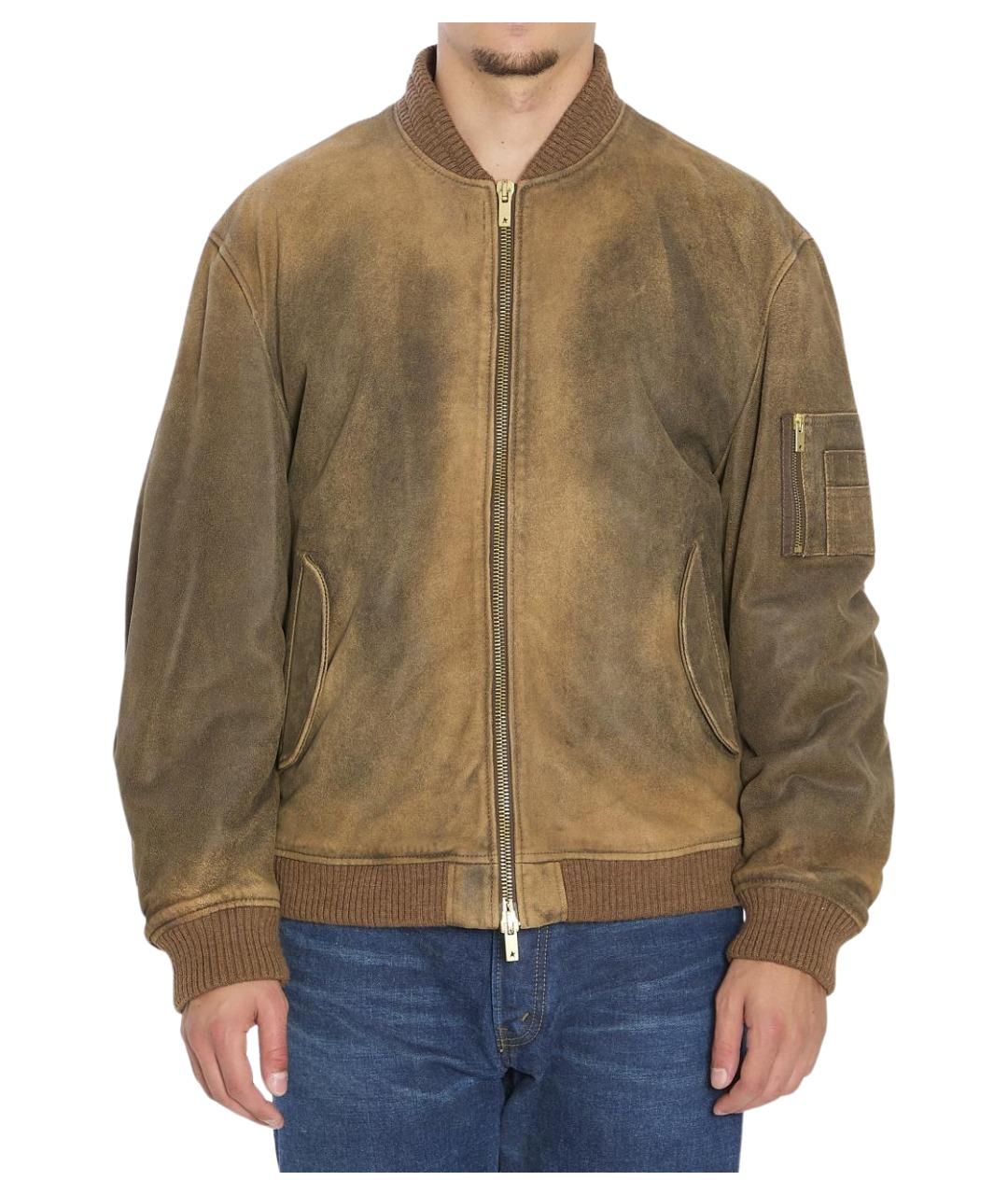 GOLDEN GOOSE Коричневая кожаная куртка, фото 1