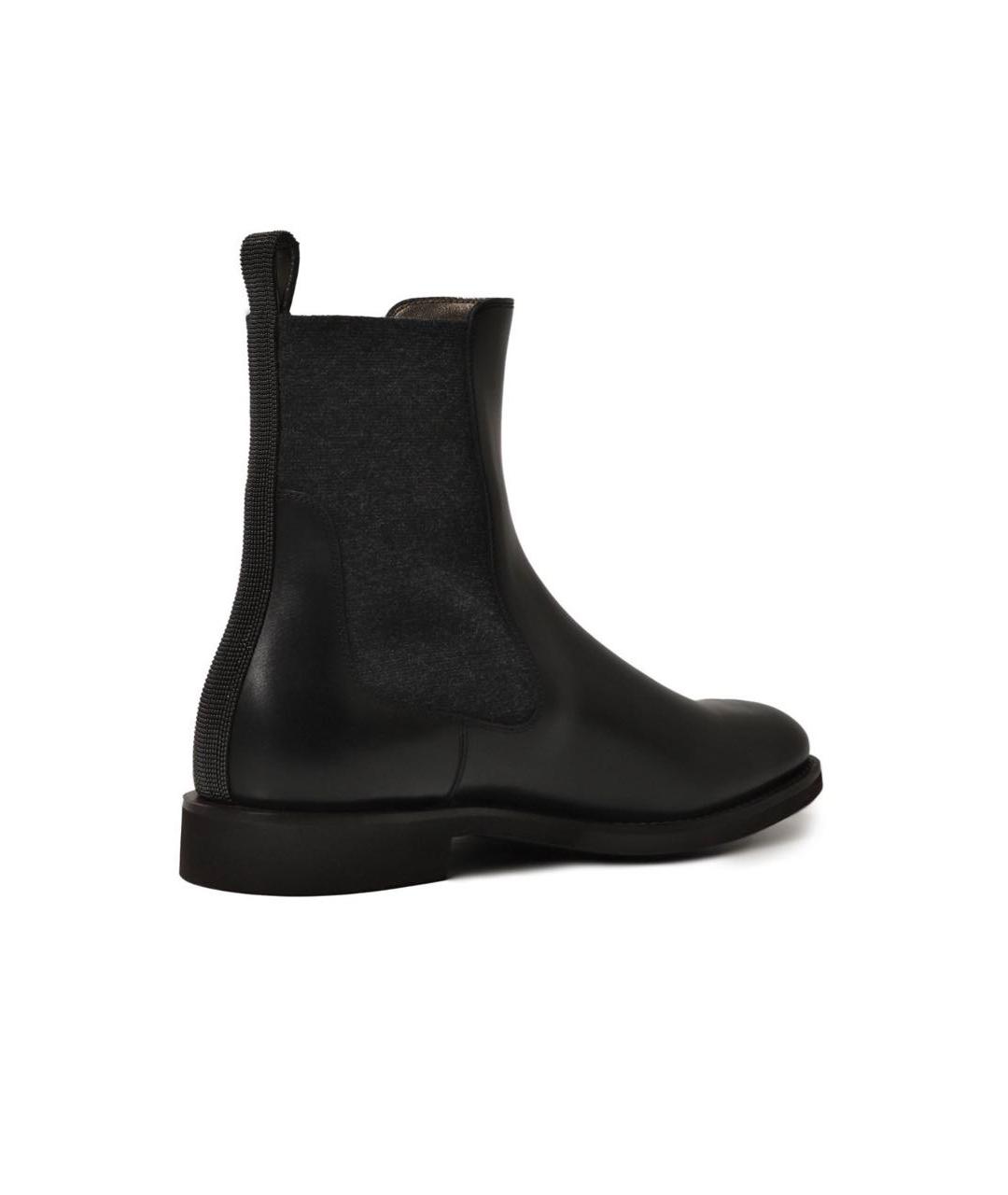 BRUNELLO CUCINELLI Черные кожаные ботинки, фото 4