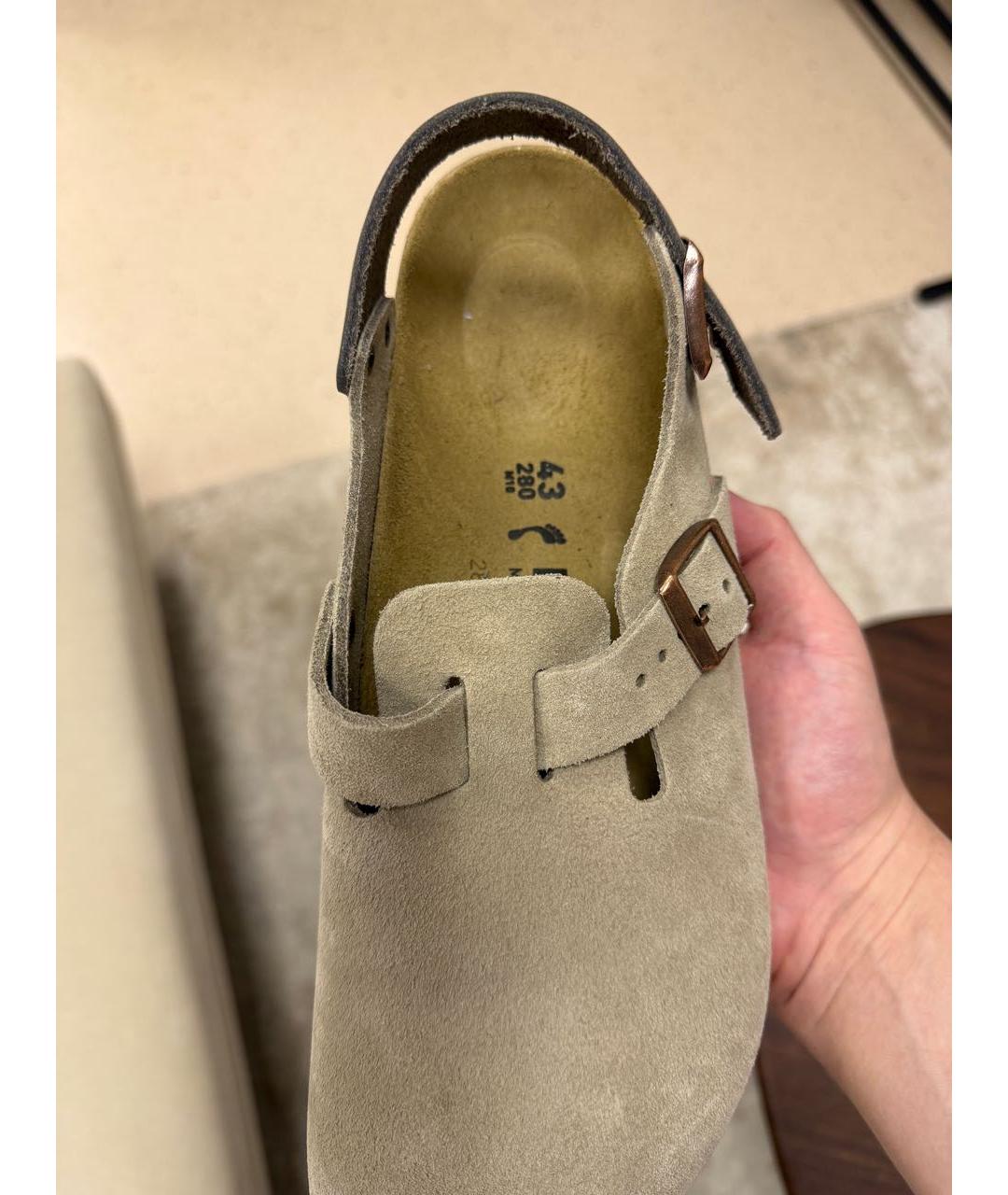 BIRKENSTOCK Бежевые замшевые сандалии, фото 5