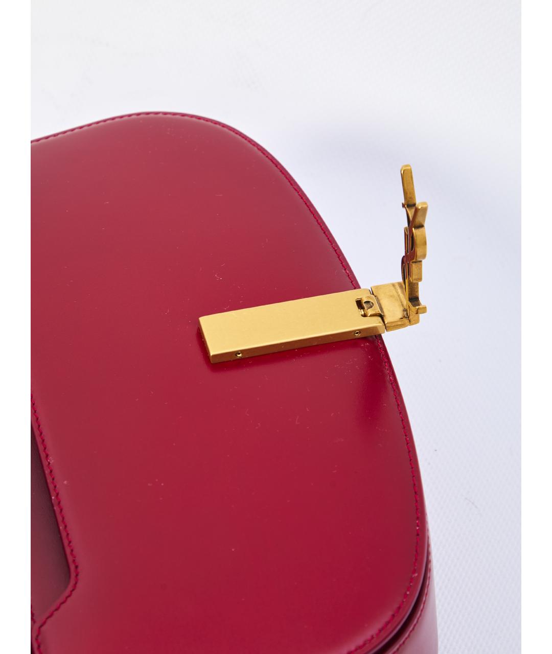 SAINT LAURENT Красная кожаная сумка через плечо, фото 4