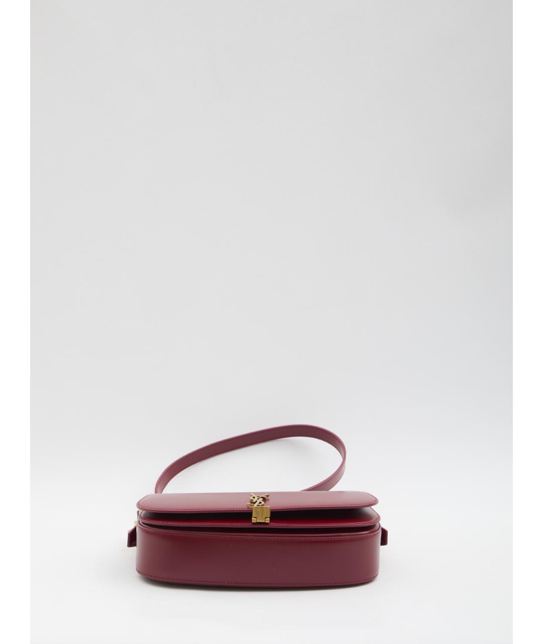 SAINT LAURENT Красная кожаная сумка через плечо, фото 3