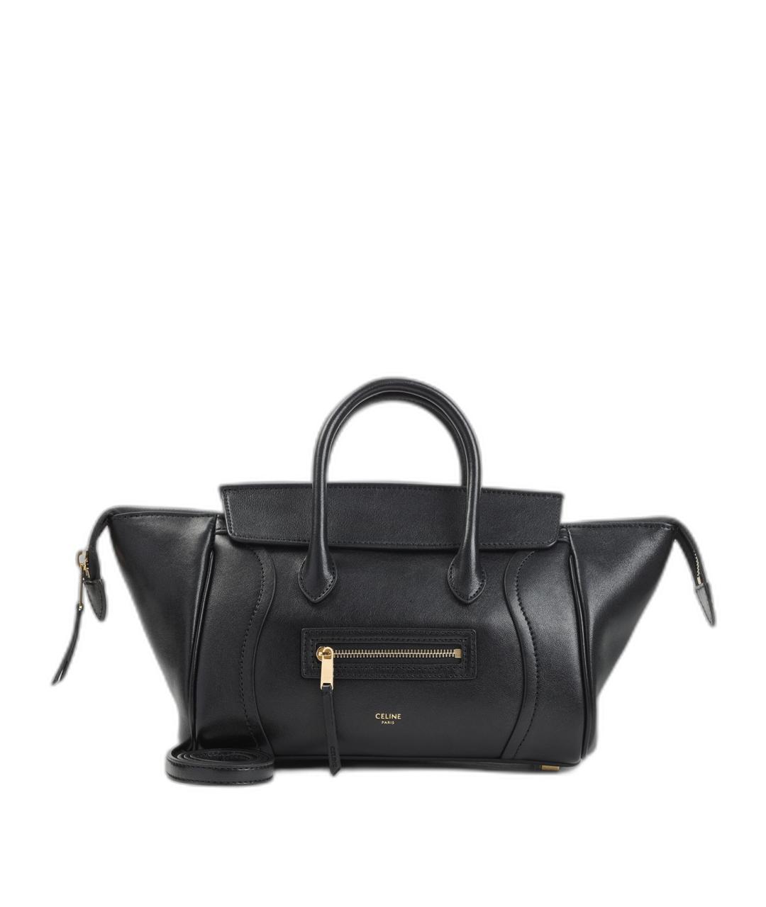 CELINE Черная кожаная сумка тоут, фото 1