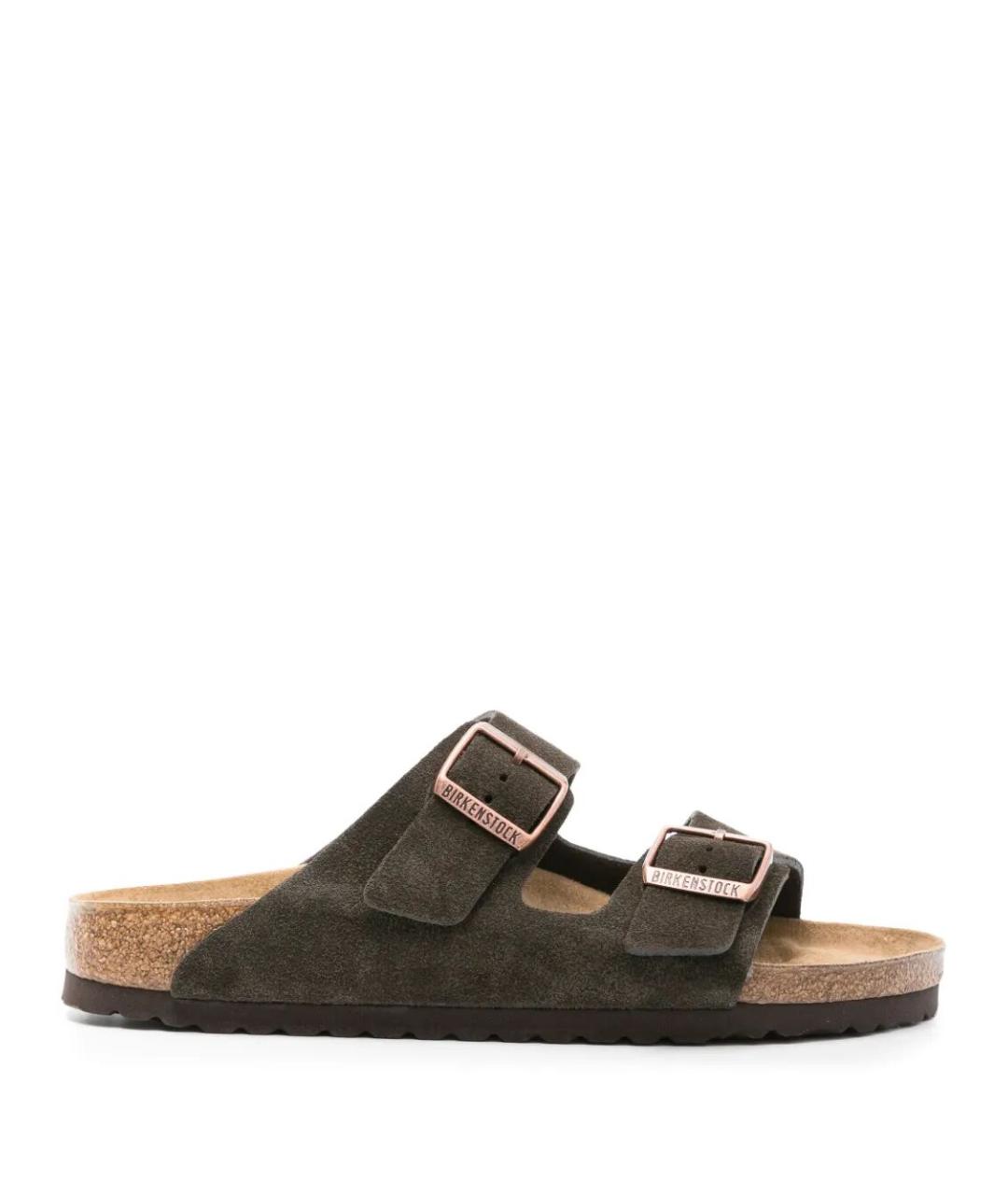 BIRKENSTOCK Коричневые замшевые сандалии, фото 1