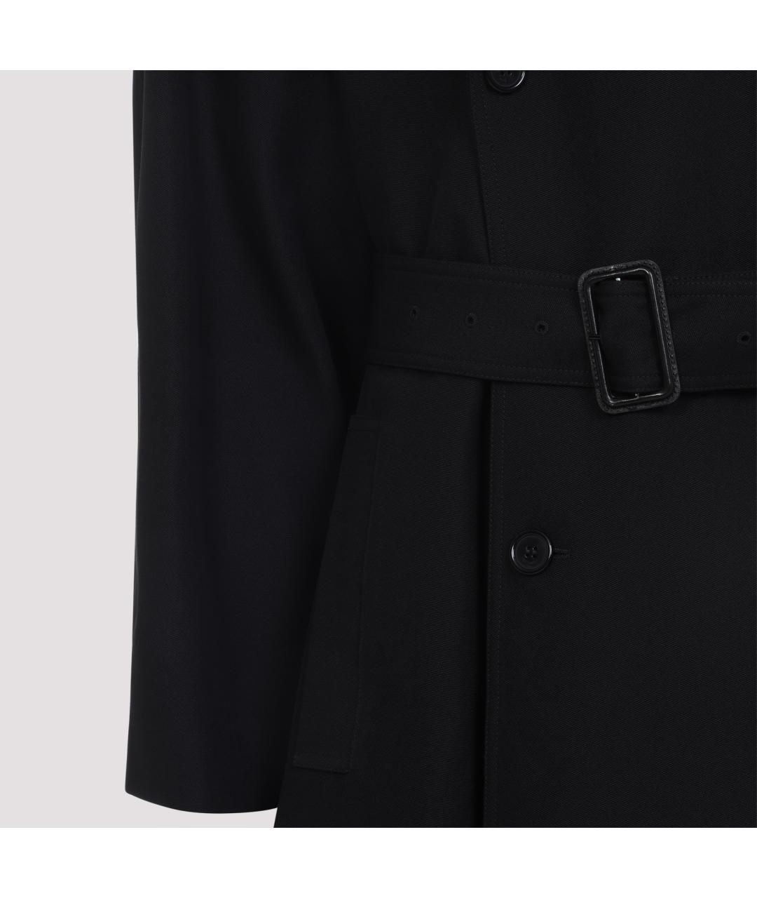 SAINT LAURENT Черный хлопковый тренч / плащ, фото 4