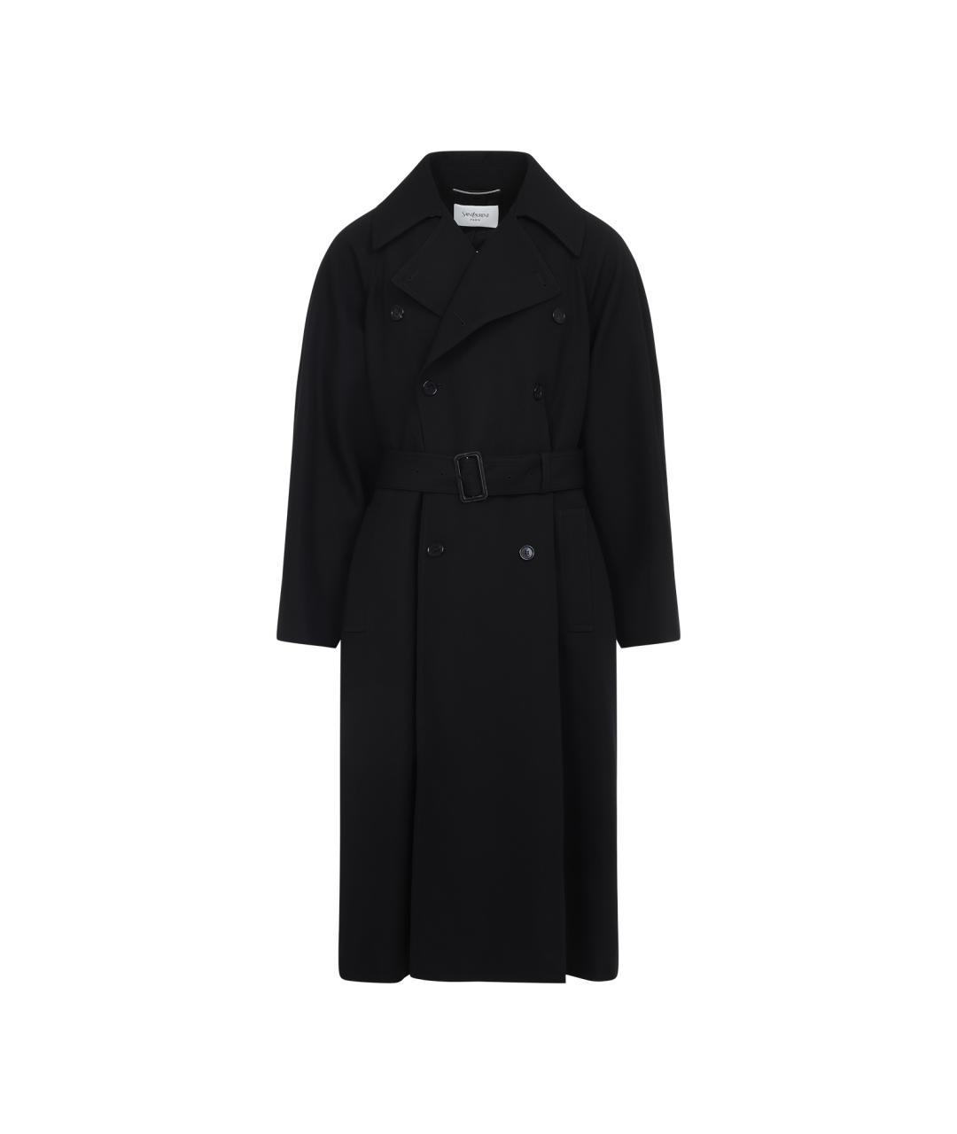 SAINT LAURENT Черный хлопковый тренч / плащ, фото 1