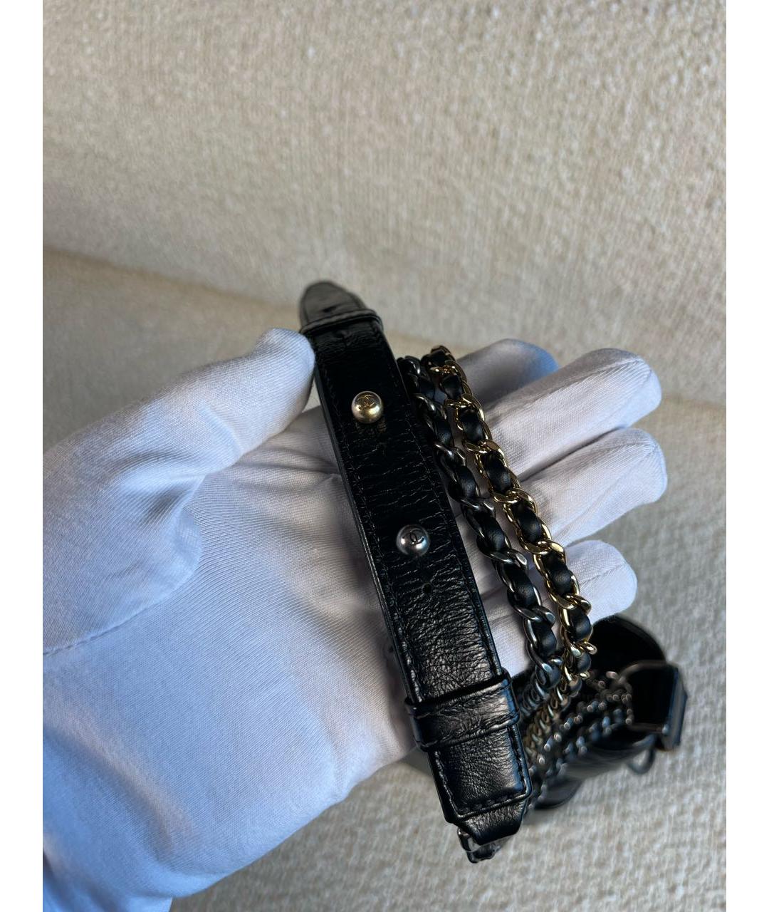CHANEL Черная кожаная сумка через плечо, фото 7