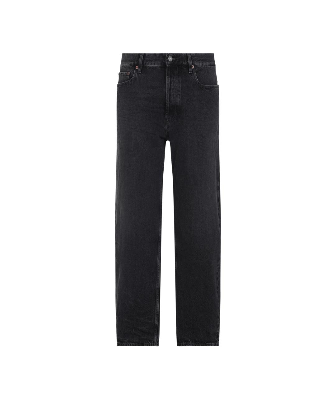SAINT LAURENT Черные хлопковые повседневные брюки, фото 1