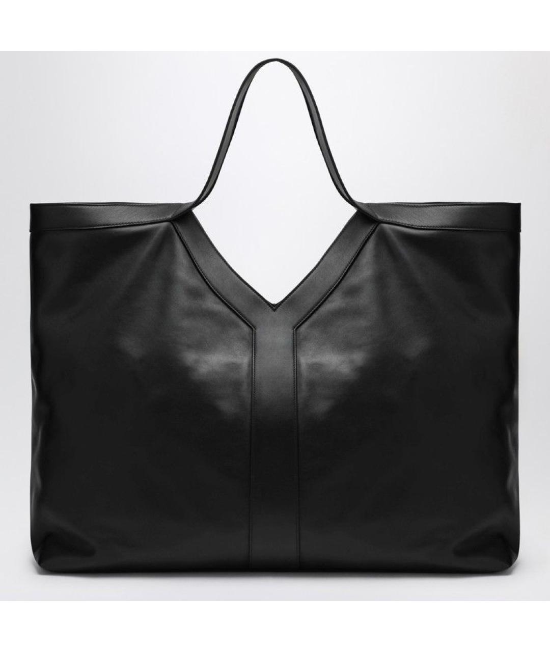 SAINT LAURENT Черная кожаная сумка тоут, фото 2