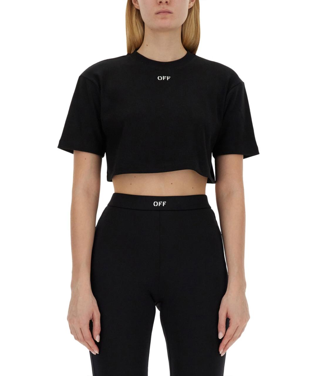 OFF-WHITE Черная хлопковая футболка, фото 3