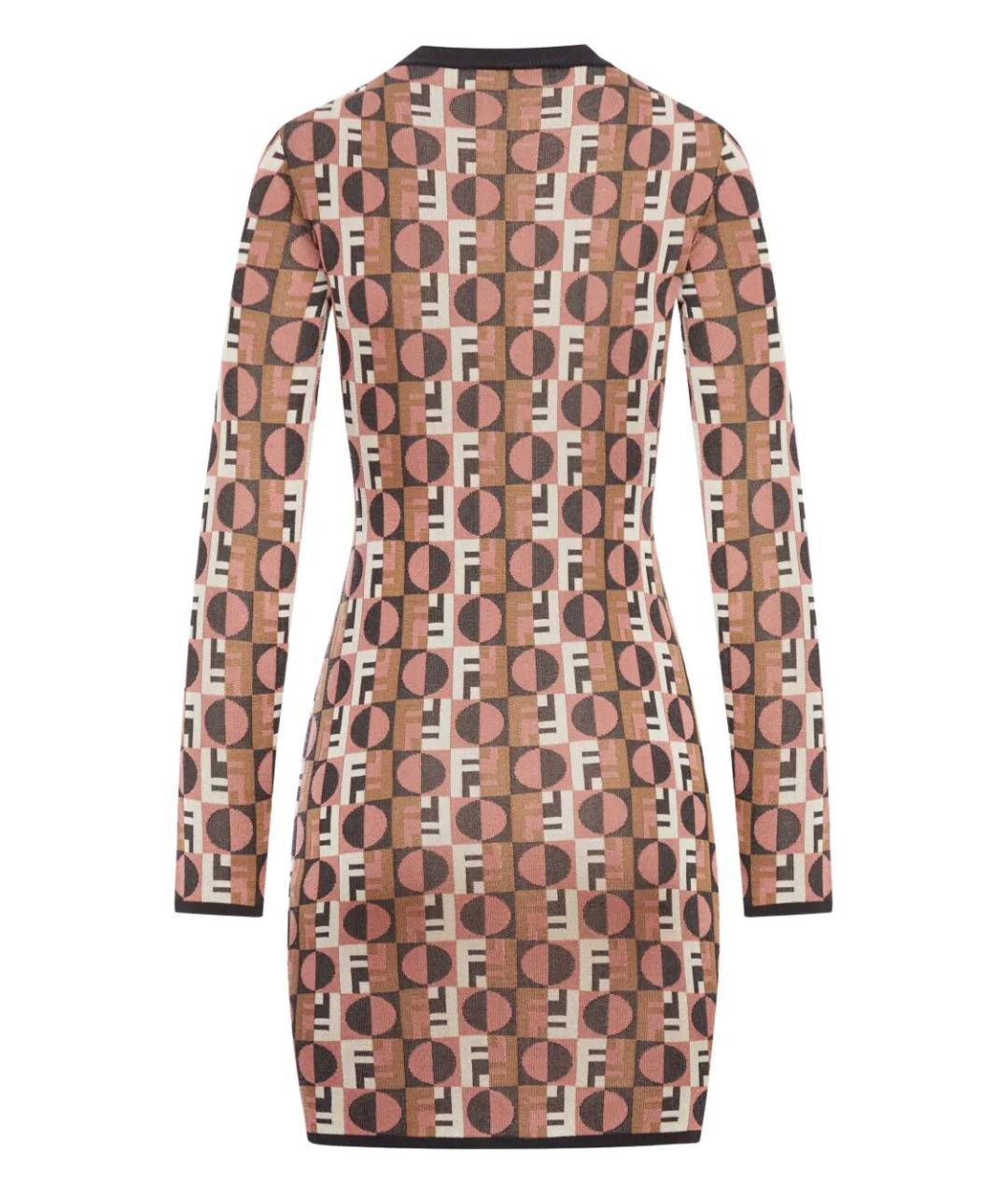 FENDI Розовое вискозное повседневное платье, фото 2