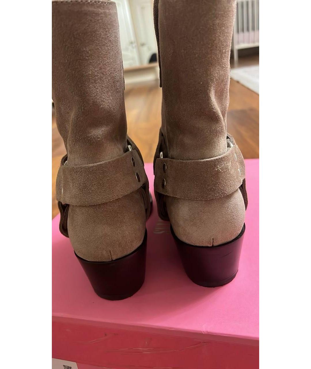 PARIS TEXAS Бежевые замшевые сапоги, фото 4