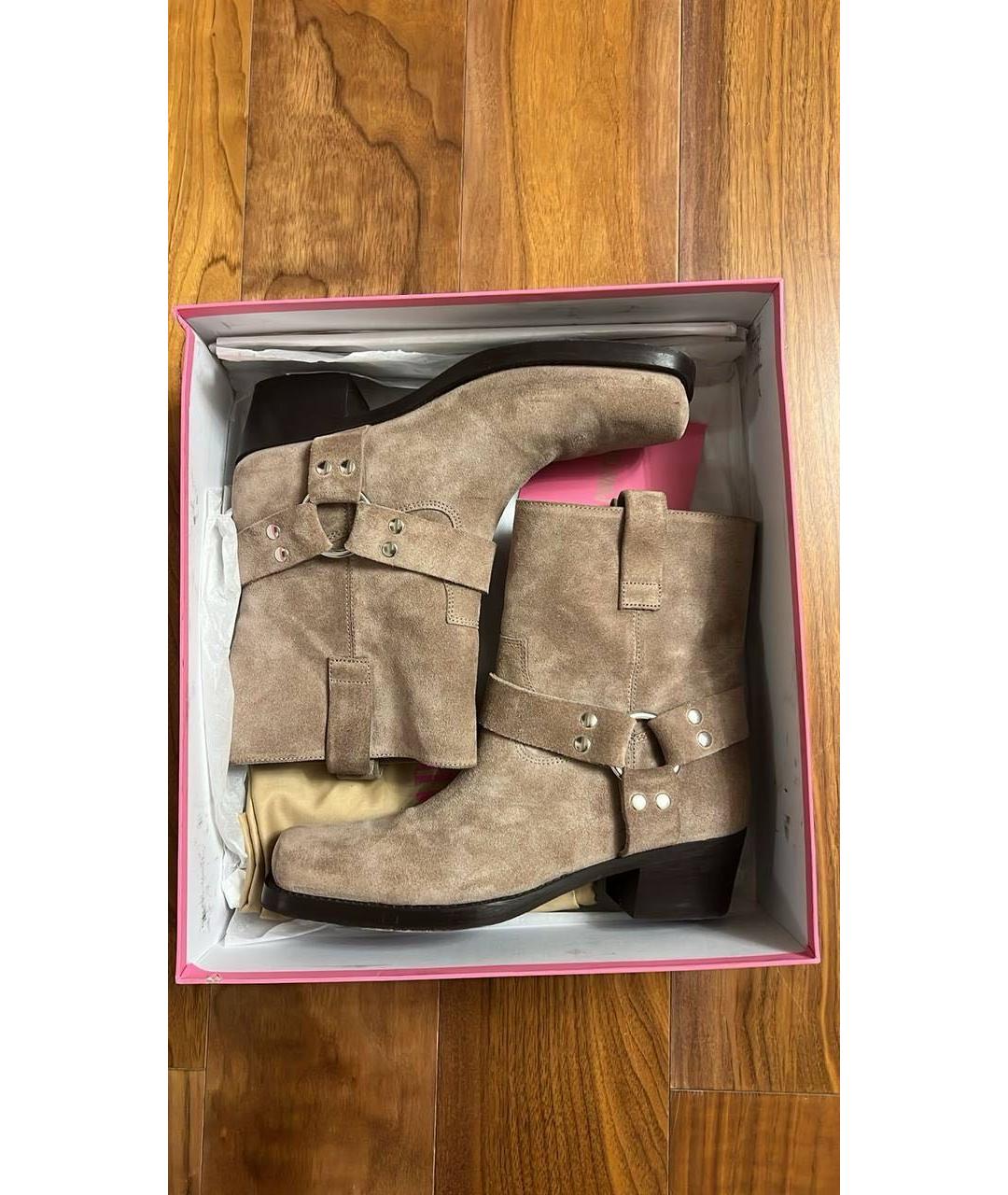 PARIS TEXAS Бежевые замшевые сапоги, фото 2