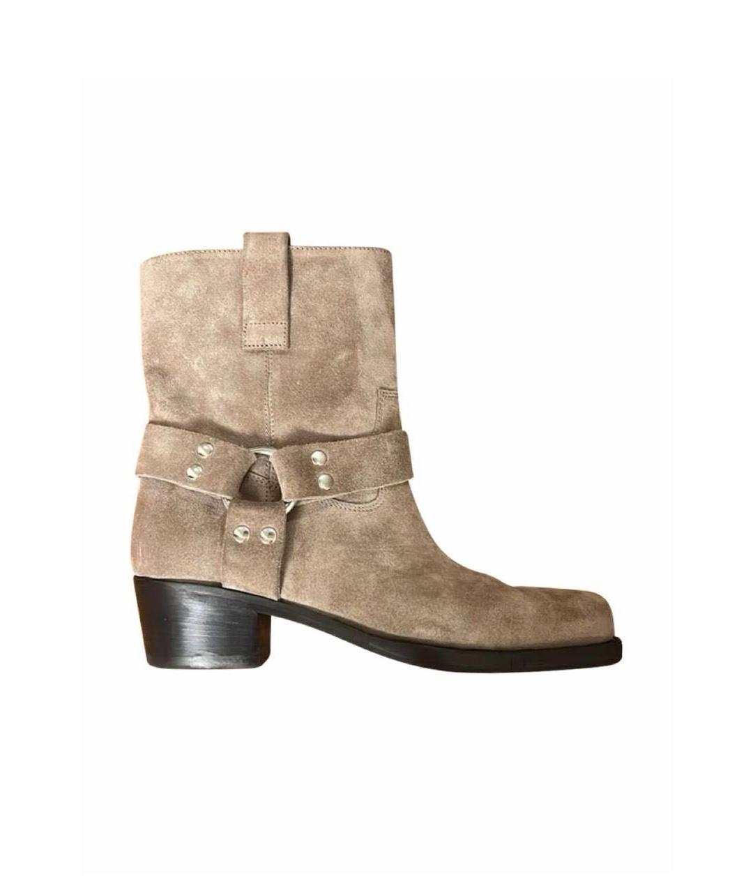 PARIS TEXAS Бежевые замшевые сапоги, фото 6