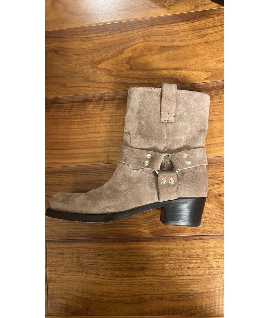 PARIS TEXAS Бежевые замшевые сапоги, фото 5