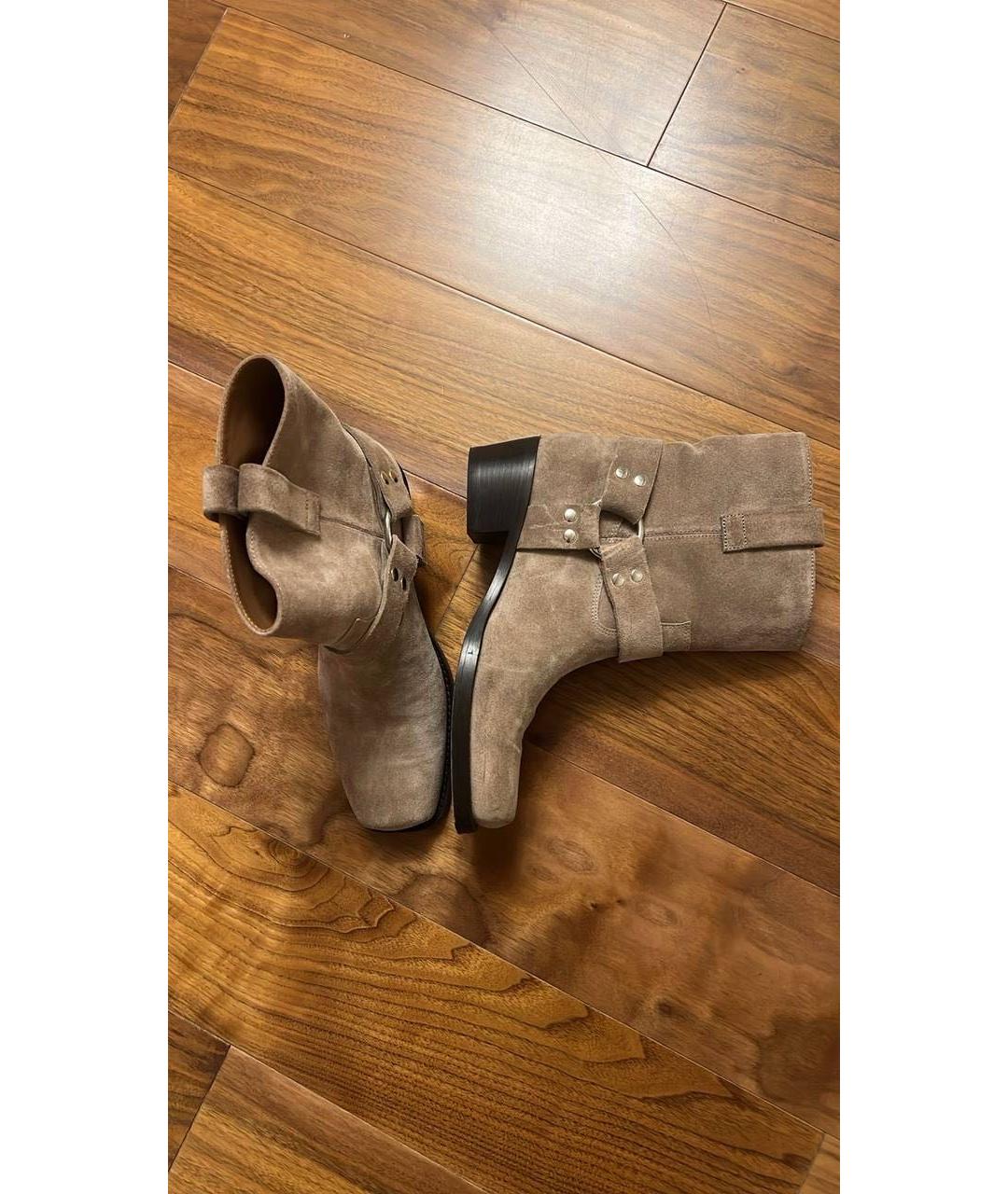 PARIS TEXAS Бежевые замшевые сапоги, фото 3